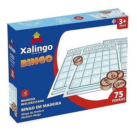 Jogo Bingo Madeira 75 Pedras E 20 Cartelas Numeradas Xalingo