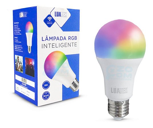 Lâmpada Inteligente Google Alexa Wifi 9w Rgb Colorida