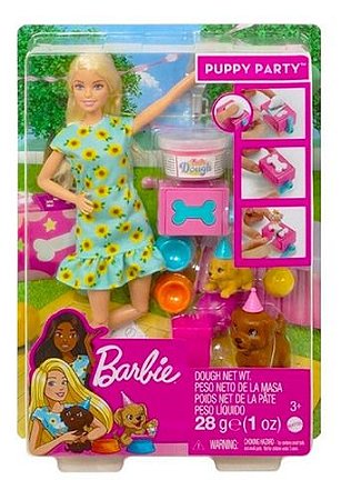 Barbie Festa Do Filhote Pet Com Cachorrinho Gxv75 - Mattel