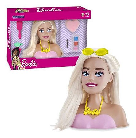 Boneca Barbie Busto P/pentear + Kit Salão De Beleza -c/vídeo