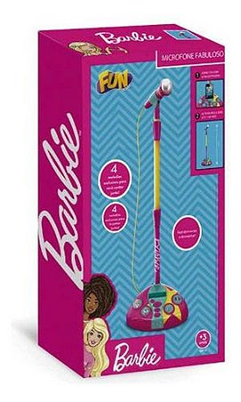 Brinquedo Barbie Microfone Fabuloso Regulavel 80087