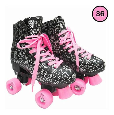 Patins Roller Estilo New Preto N. 36 Dm Toys