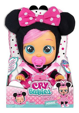 Cry Babies Minnie Rosa Chora De Verdade Multikids Com Cabelo