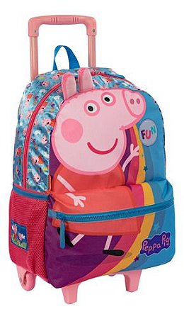 Mochila Escolar De Rodinhas Infantil M Peppa Oficial Sestini