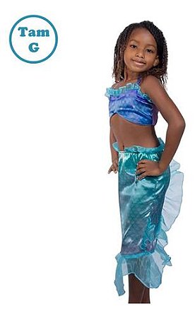 Fantasia Infantil Disney A Pequena Sereia Ariel Tamanho G