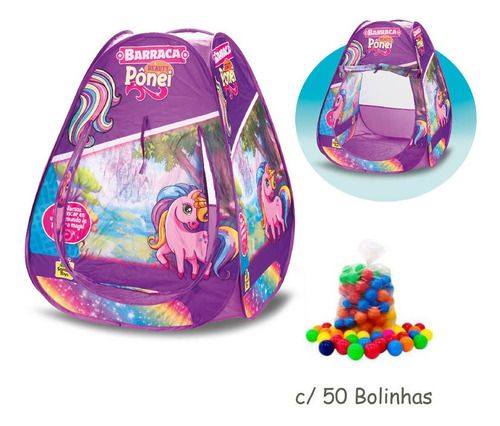 Toca Infantil Ponei 50 Bolinhas Bolsa Para Transporte Rosa