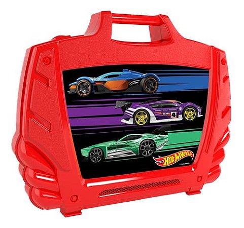 Maleta Porta Carrinhos Hot Wheels - Vermelho - Fun Divirta-s