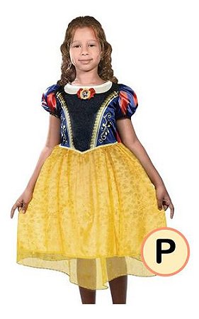 Fantasia Luxo Clássica Completa Princesa Branca  Neve Tam P