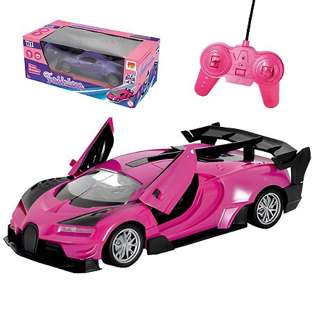 Carro Controle Remoto Fashion Abre As Portas - Rosa