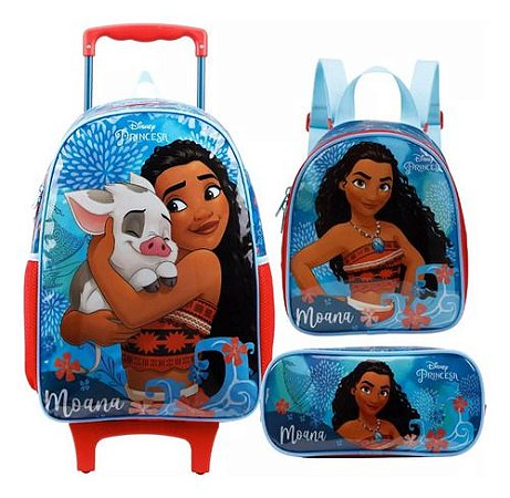 Kit Mochila Princesa Moana Disney Xeryus Lancheira Estojo