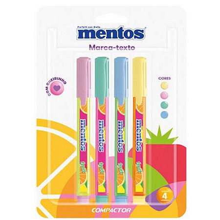 Marca Texto Mentos Compactor Destaque Tons Pastéis Cheiro