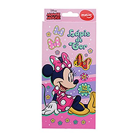 Lápis De Cor - 12 Cores -molin Minnie Mouse Fácil De Apontar