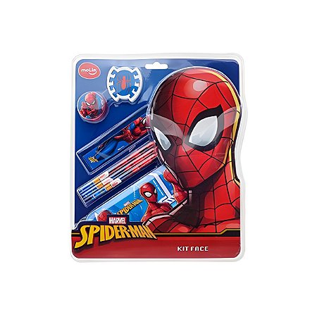 Kit Face Spider-man Molin Homem-aranha 7 Peças - Escolar
