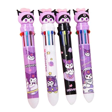 Caneta 10 Cores Kawaii Sanrio Kuromi - Sortida