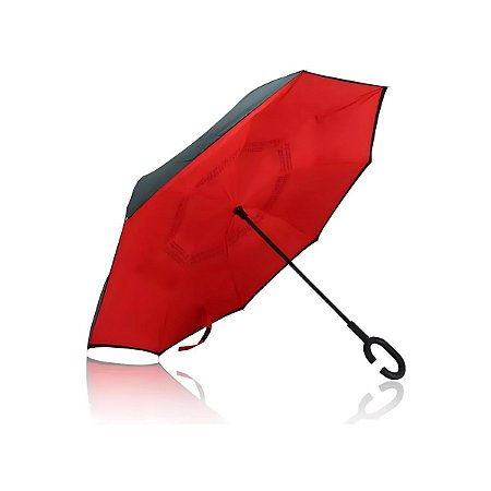 Guarda Chuva Invertido Vermelho Grande Impermeável Arsoa