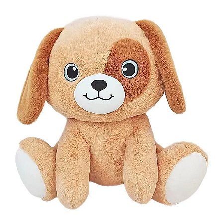 Pelúcia Cachorro Marrom Amigo Pet 40cm Brinquedo Fofinho Caa