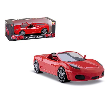 Carrinho Esportivo Vermelho Brinquedo Fast Car Conversível