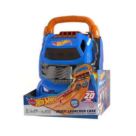 Maleta Porta Carros C/ Lançador Hot Wheels - Fun - Azul