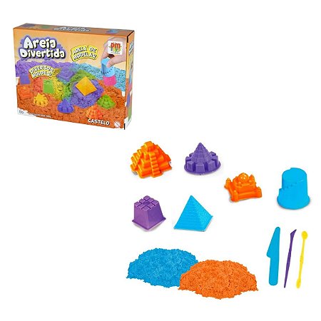 Areia De Modelar Castelo Brinquedo De Massinha Com Moldes Dm