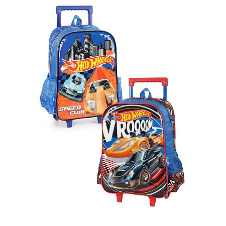 Mochila De Rodinha Hot Wheels Infantil Masculina Luxcel