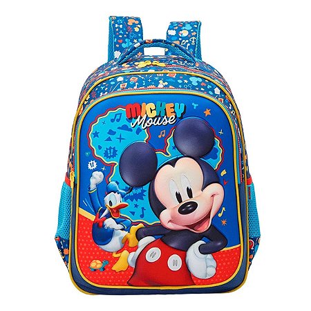 Mochila De Costa Escolar 16 Mickey Mouse Marinho Xeryus