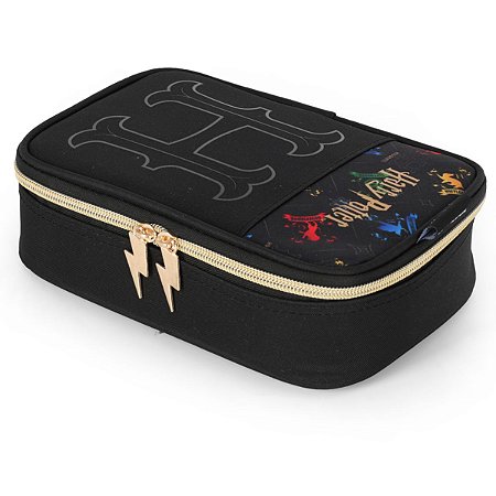 Estojo Box Organizador Harry Potter Preto Escolar Luxcel