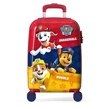 Mala De Bordo Viagem Infantil Patrulha Canina Com Cadeado