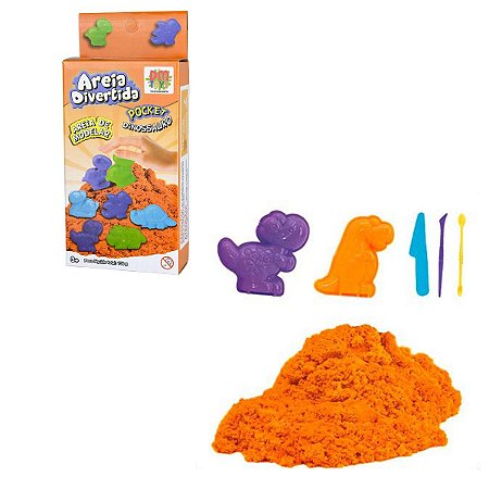 Areia Divertida De Modelar Pocket Moldes Dinossauros Sortido