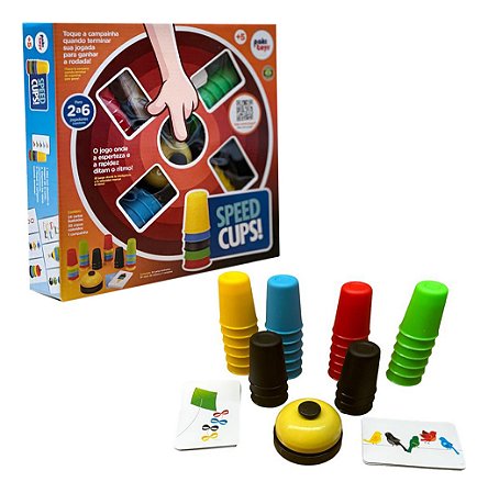 Jogo Speed Cups Copinhos Coloridos Brinquedo Educativo Pakit