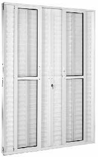 Porta Linha Suprema com 06 Folhas de correr sendo 04 Folhas com Veneziana Ventilada e sem Ventilação e 02 Folhas com Vidro 4mm Incolor\Verde\Fume