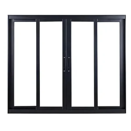 Janela Linha Suprema  em Alumínio  Preto - 04 Folhas de Correr com Vidro