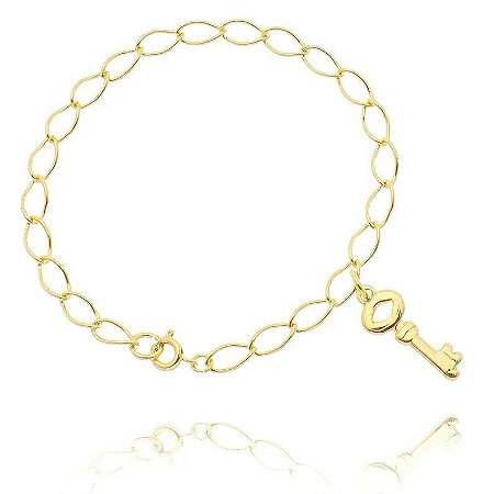 Pulseira Chave Folheada a Ouro 18k - 06882