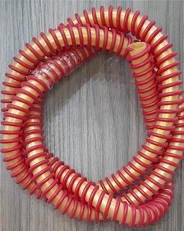 MANGUEIRA SILICONE HELIX VERMELHO/DOURADO