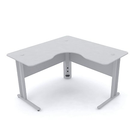 Mesa de trabalho delta 140x140 para escritório Cinza/Cinza