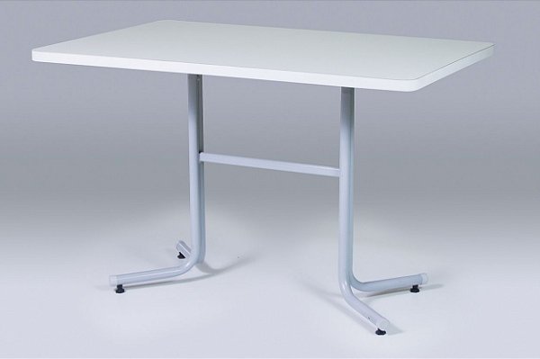 Mesa de refeitório 4 lugares 1,20x80 Branco/Cinza