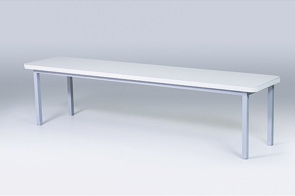 Banco 3 Lugares para mesa de refeitório 1,80x30 Branco/Cinza