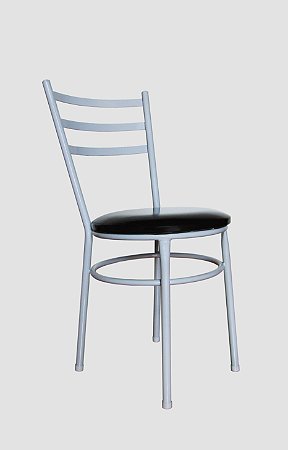 Cadeira para refeitório assento estofado Preto/Cinza
