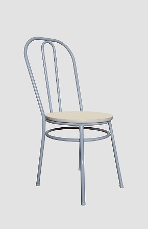 Cadeira para refeitório assento em fórmica Branco/Cinza