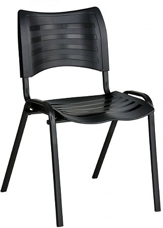 Cadeira fixa polipropileno Preto/Preto