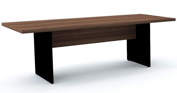 Mesa de reunião retangular 200x90 para escritório tampo 40mm pé painel