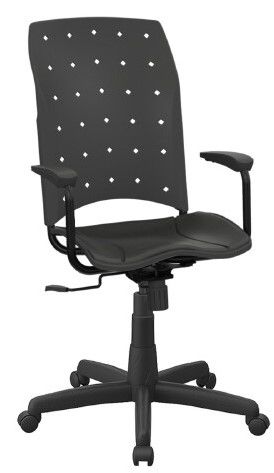 Cadeira de trabalho/escritório, Modelo Presidente para escritório giratória polipropileno ERGPX Preto/Preto