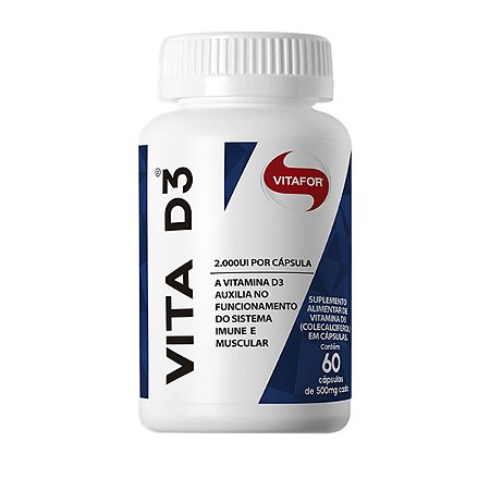 Vita D3 2000 UI - 60 Cápsulas - Vitafor