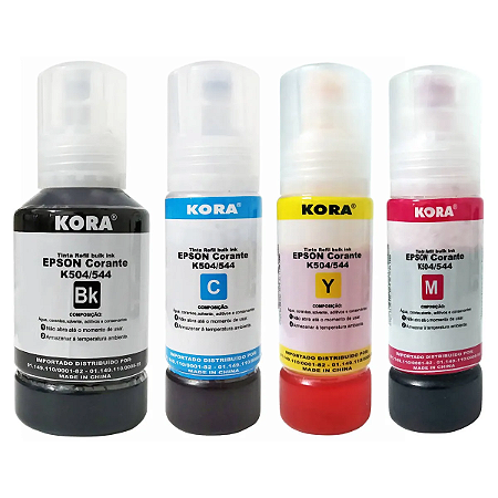 Tinta Kora Compatível Para 504 / 544 Corante L3150 L3250