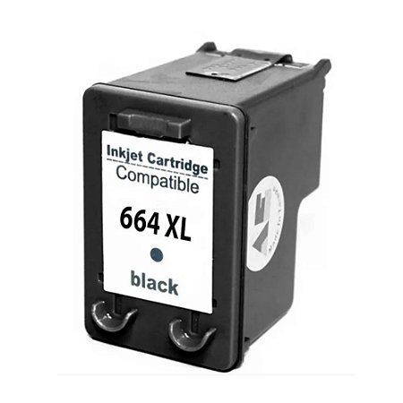 Cartucho de Tinta Compatível HP 664XL Preto 14ml Microjet