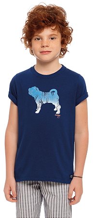 Camiseta em Malha com estampa Charpey Azul - Charpey
