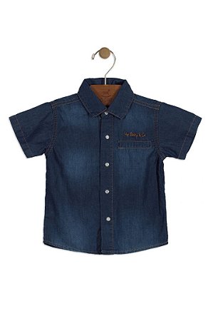 Camisa Jeans Manga Curta - Up Baby