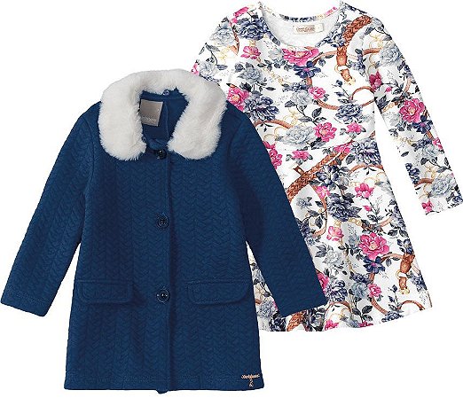 Conjunto vestido e casaco Montaria - Carinhoso