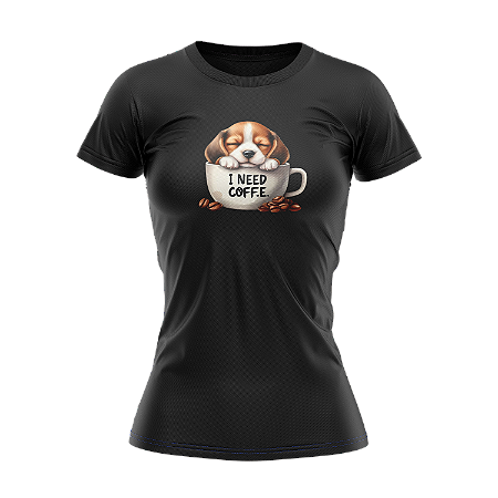 Camiseta Baby Look TryNerd | Dog  Coffe - Streetwear