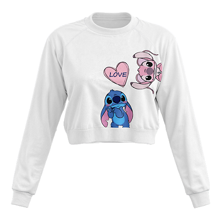 Moletom Cropeed Stitch Love Trynerd