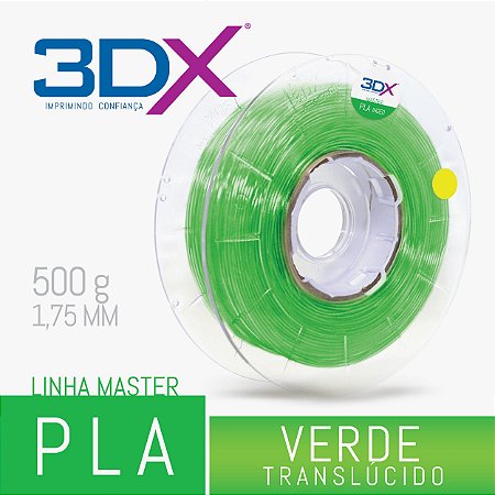 Filamento PLA C 500g 1,75 Verde Translucido